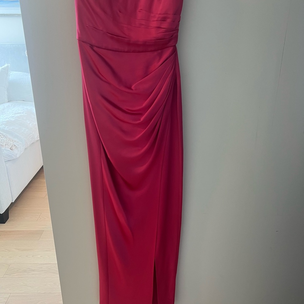 Sau Lee Pink Ruched Strapless Gown for Wedding Guest - Picture 3 of 9